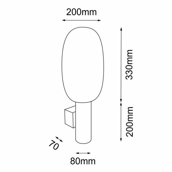 Kinkiet ścienny szklany Tanpo 4008 Shilo tuba do biura czarny