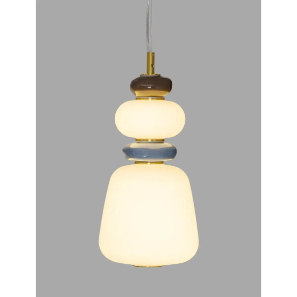 Porcelanowa lampa wisząca FELANZO LE45240 LED 12W 3000K złota niebieska