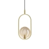 Szklana lampa wisząca CORDEL złota 31-44099 1xG9 kulista nad stół