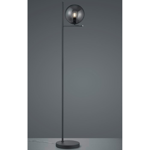 Stojąca LAMPA podłogowa NYXIS DL142402000 Trio modernistyczna OPRAWA szklana kula grafitowa przydymiona