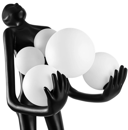 Metalowa lampa podłogowa Atlas B AZ4985 kule balls czarna