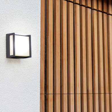 Ścienna LAMPA kinkiet QUBO 5195401118 Lutec kwadratowa OPRAWA metalowa LED 8W 3000K kostka outdoor IP54 szara