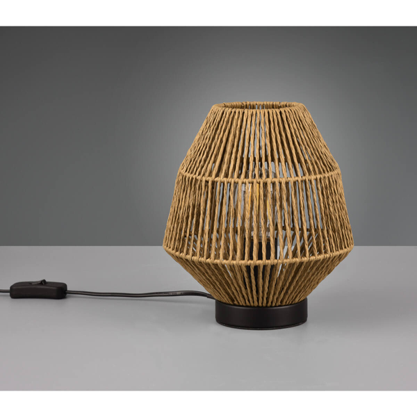 Lampka stołowa Miki R51101026 RL Light pleciona do sypialni brązowa