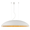 Biała lampa wisząca Canoe 7927 metalowy dysk nad wyspę do kuchni 