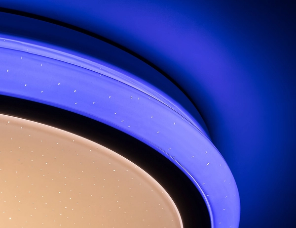 Plafon LAMPA sufitowa LEONIE 1510 Rabalux okrągła OPRAWA z efektem gwiazd LED 32W 3000-6500K z pilotem biała