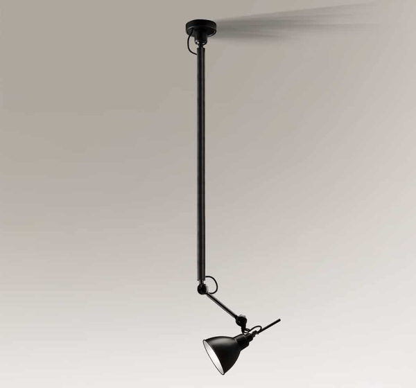Industrialna LAMPA wisząca DAISEN 5625 Shilo regulowana OPRAWA metalowa na wysięgniku zwis czarny