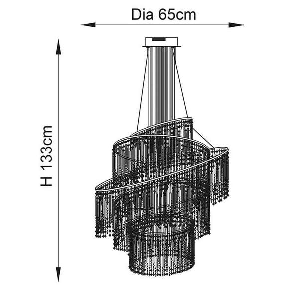 Wisząca lampa glamour Camille CAMILLE-24CH chrom przezroczysty