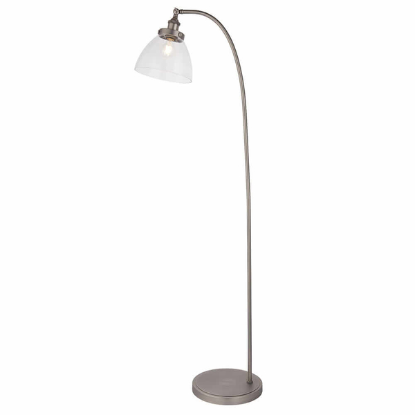 Pokojowa lampa podłogowa Hansen 91741 Endon srebrna przezroczysta