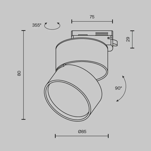 Lampa 1-fazowa do szyn Onda TR007-1-12W2.7K-B-1 LED 12W 2700K czarny