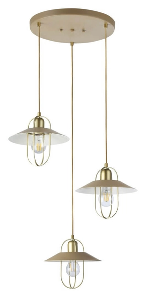 Industrialna LAMPA wisząca NESRIN 3520 Rabalux metalowa OPRAWA druciany ZWIS kaskada złota beżowa