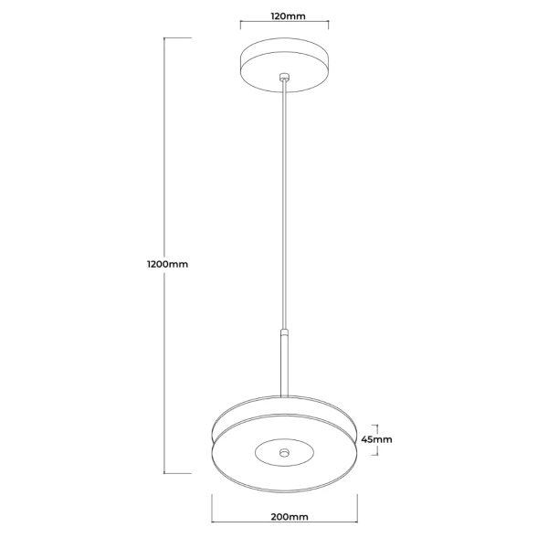 Nowoczesna lampa zwisająca Casy LP-3176/1P S SM LED 6W CCT dymiony czarny