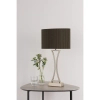 Stołowa lampa do salonu Oporto OPO4175 z abażurem brązowy mosiądz