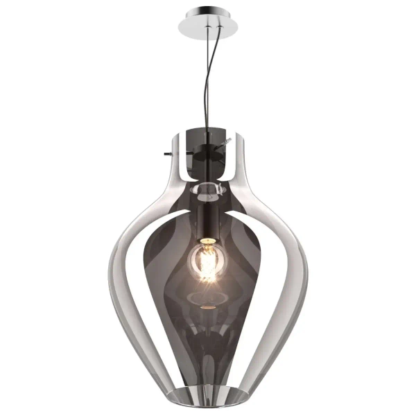Szklana lampa wisząca BRESSO P19066A-D38 łezka nad stół chrom lustrzana