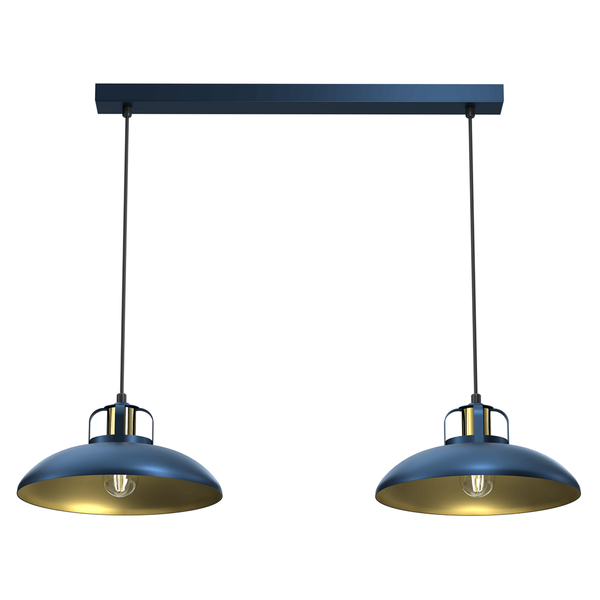 Wisząca lampa sypialniana Felix nad łóżko niebieska złota