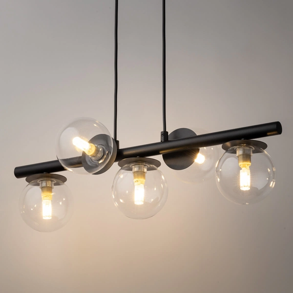 Lampa wisząca Avola 40791 Sigma bubble do jadalni czarna transparentna