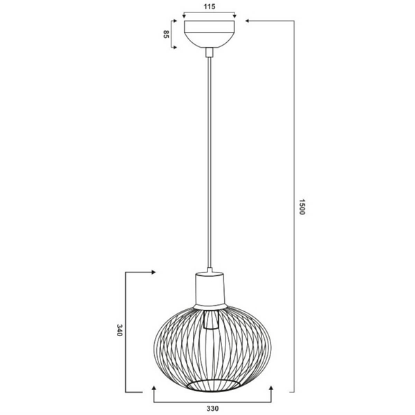 Zwis lampa salonowa GILA 365790132 Trio koszyk kula loft czarny