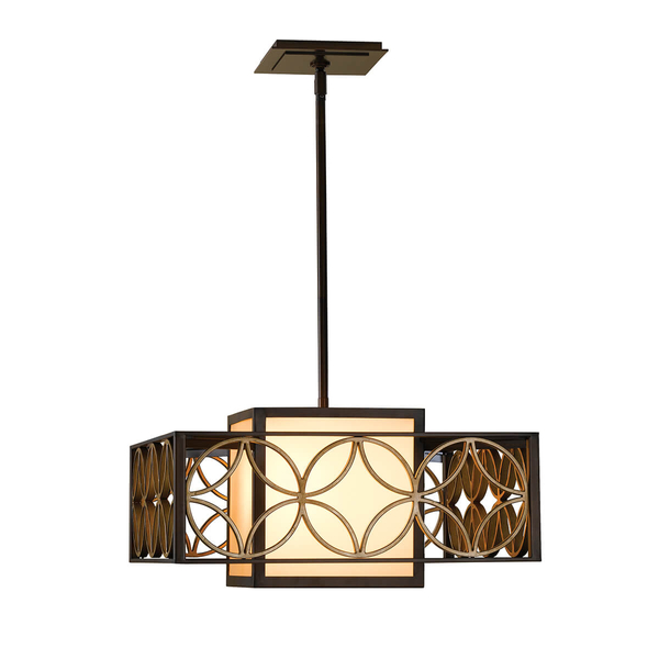 Wisząca lampa kwadratowa Remy FE-REMY-P-B Feiss brązowy złoty