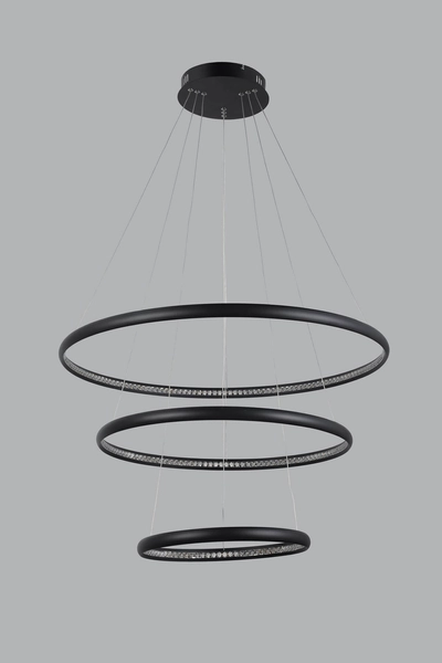 Lampa wisząca glamour Brighton pierścienie LED 55W czarne