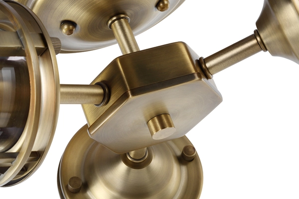 Półplafon w stylu retro QN-URBANREST-3SF IP44 mosiądz