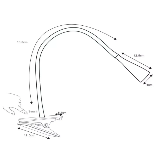 Lampa biurkowa z klipsem ZOZY 18256/03/30 Lucide LED 4W 3000K czarna