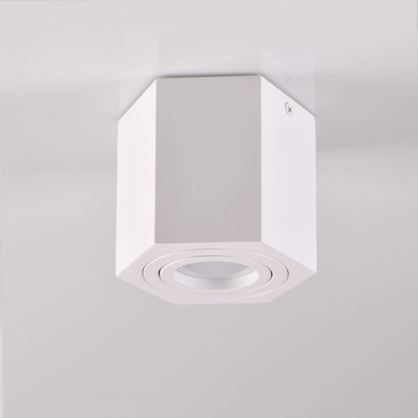 Downlight LAMPA sufitowa HEXAGON 313171 Polux metalowa OPRAWA sześciokątna regulowana biała
