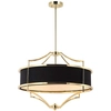 LAMPA okrągła Stesso Gold Nero M Orlicki Design wisząca OPRAWA w stylu klasycznym abażurowa czarna złota