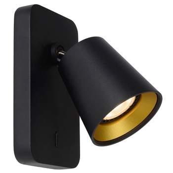 Ścienny kinkiet TURNON 09928/05/30 Lucide stożek loftowy czarny