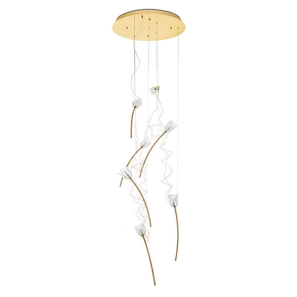 Wisząca lampa salonowa Tulippe MSE1501100170 Moosee kwiaty złote