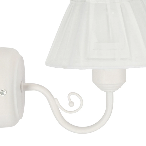 Lampa ścienna Zefir 21-73785 abażurowa klasyczna plisowana kokardka biała