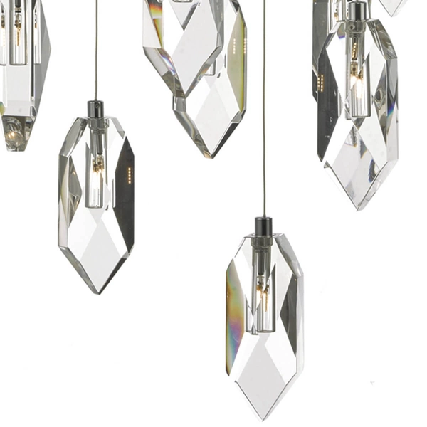 Kryształowa lampa wisząca Crystal CRY1850 Dar Lighting srebrny przezroczysty