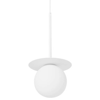 Wisząca lampa kulista Borra BRB111P0 nad stół szklana biała