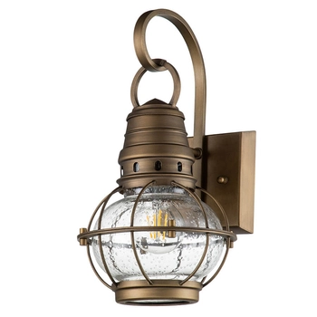 Kinkiet ścienny zewnętrzny Bridge Point KL-BRIDGEPOINT-S-NBR IP44 mosiądz