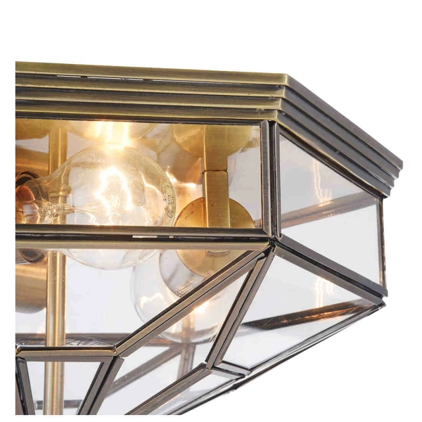 LAMPA sufitowa ZEIL H356-CL-03-BZ Maytoni szklana OPRAWA plafoniera klatka brąz