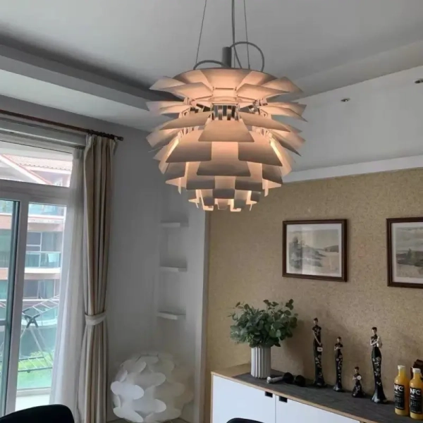 Lampa wisząca szyszka Prospettiva ABR-LW-PRO-70-B do salonu biała