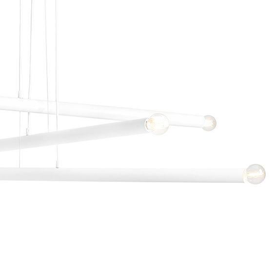 Lampa wisząca biała Tubo 1072K Aldex 6-punktowy metalowy zwis nad stół