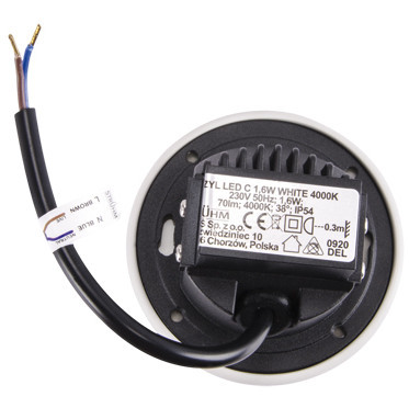 Zewnętrzna LAMPA wpuszczana AZYL LED 03905 Ideus okrągła OPRAWA schodowa LED 1,6W 4000K outdoor IP54 biała