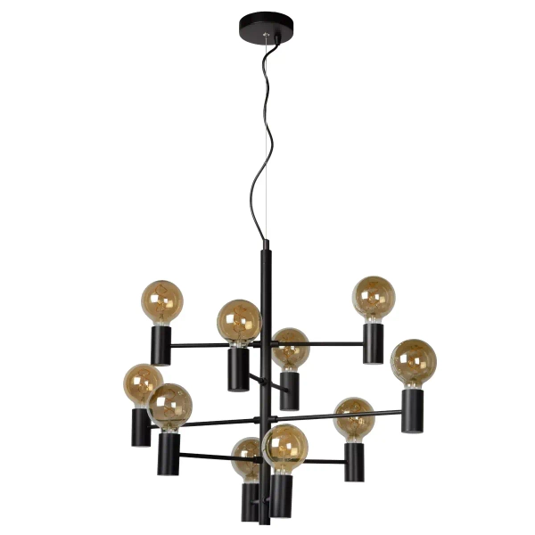 Industrialna lampa wisząca Leanne 21421/10/30 Lucide do salonu czarna