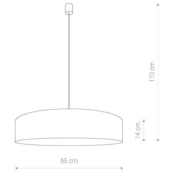 Okrągła lampa wisząca Turda 8950 złota do jadalni materiałowa