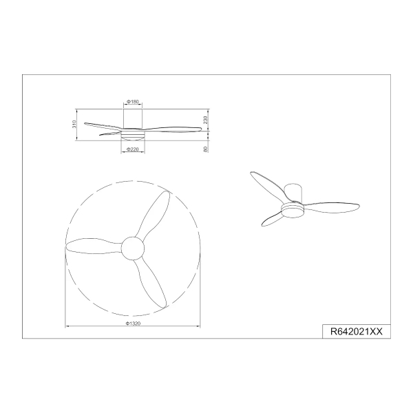 Sufitowy lampowentylator GÖTEBORG R64202132 LED 20W 2700-6000K czarny