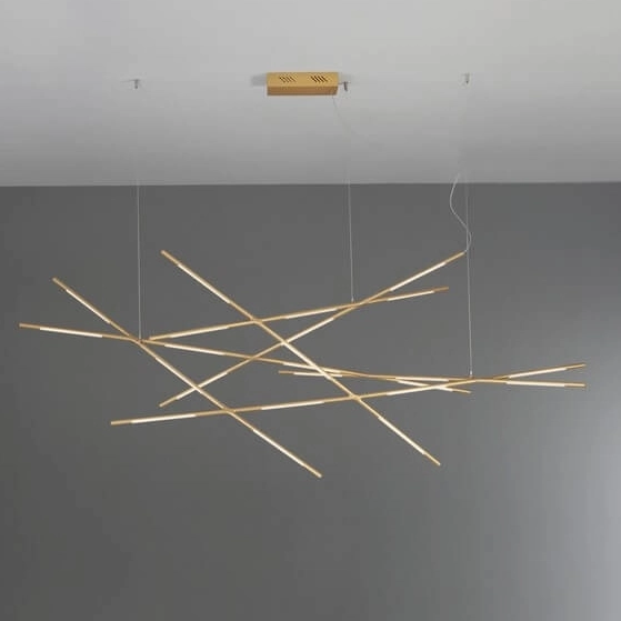 Regulowana lampa wisząca BELL LE42730 LED 109W 3000K linki do salonu złota