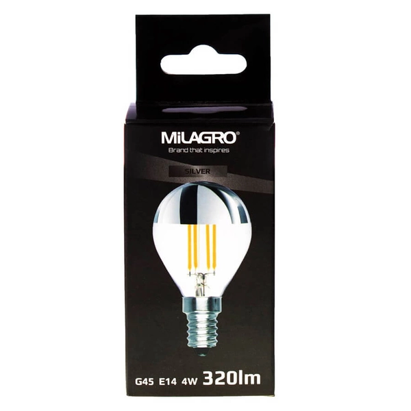 Żarówka filamentowa ML1373 E14 4W 2700K 320lm posrebrzana przezroczysta