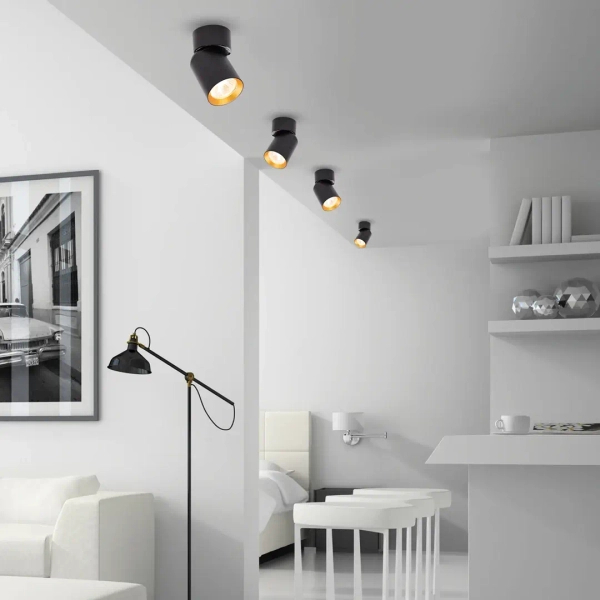 Lampa regulowana sufitowa ANDY ML9933 do salonu czarny złoty