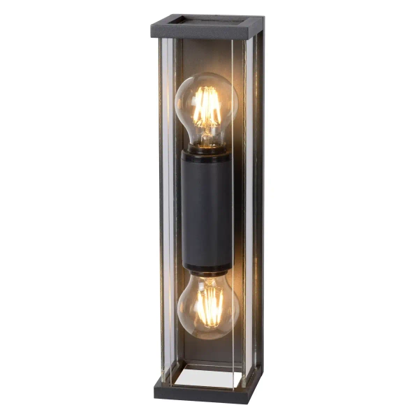 Loftowy kinkiet ścienny CLAIRE 27885/02/30 Lucide IP54 balkonowy antracyt