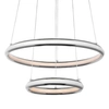 LAMPA wisząca VEN W-MD 9994/2 CR futurystyczna OPRAWA zwis LED 88W 3000K-6000K pierścienie rings chrom