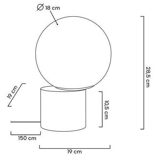 Lampa stołowa Parla MSE010300141 szklana kula biała złota