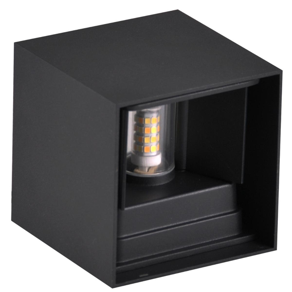 Elewacyjny kinkiet Kioto 318572 LED 5W kwadratowa oprawa czarna