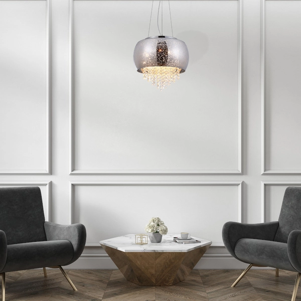 LAMPA wisząca STARLIGHT ML241 Milagro szklana OPRAWA glamour ZWIS z kryształkami galaktyka crystal chrom