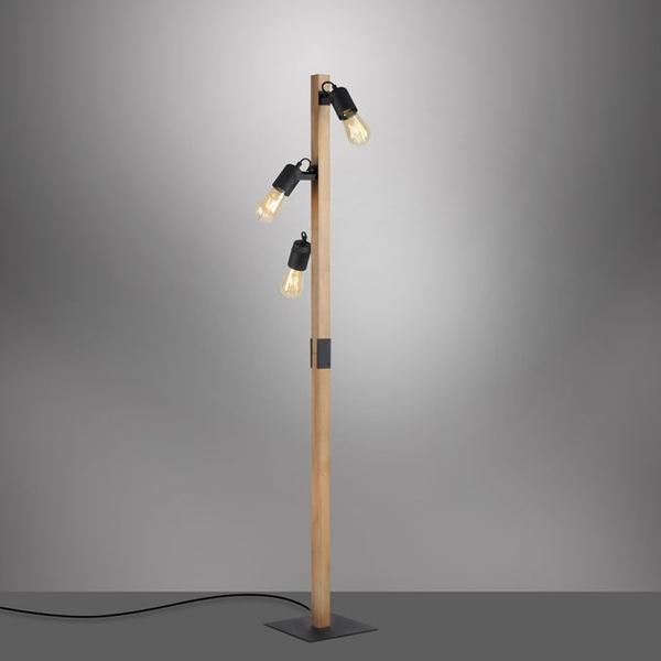 Lampa podłogowa Canop 15629-18 do sypialni drewniana czarna