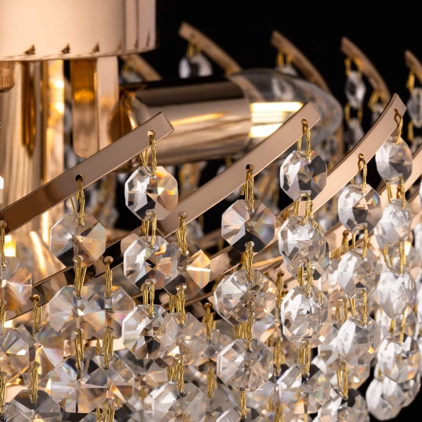 Sufitowa LAMPA glamour KAROLINA DIA120-06-G Maytoni kryształowa OPRAWA plafoniera okrągła pałacowa złota