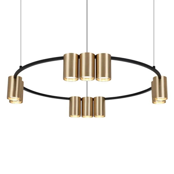 Wisząca lampa pierścieniowa GENESIS ML0375 tubki ring złoty czarny